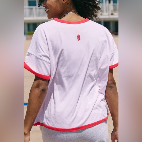 NWT FREE PEOPLE MOVEMENT Twofer Colorblock Tee | White Combo MSRP $58 - Picture 2 of 9